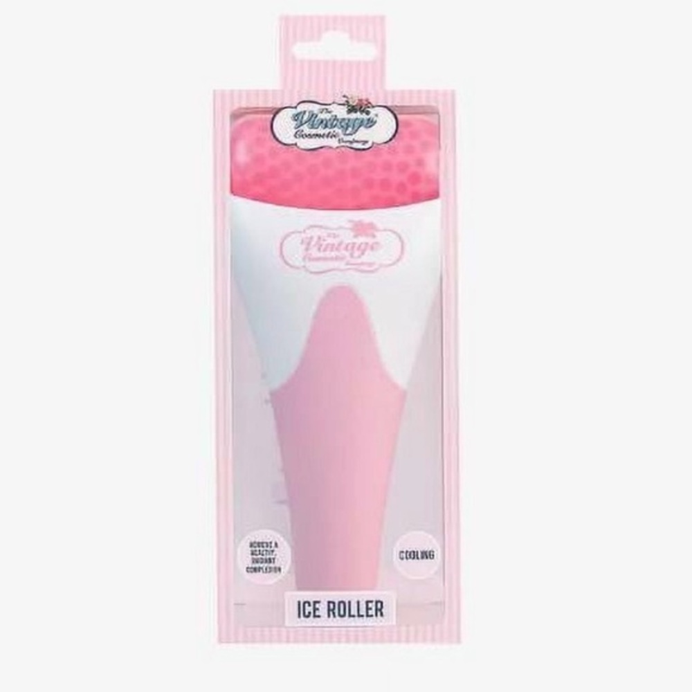 Vintage Cosmetics Pink and White Ice Roller